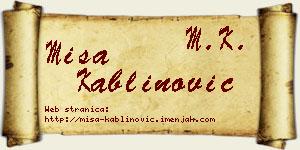 Miša Kablinović vizit kartica